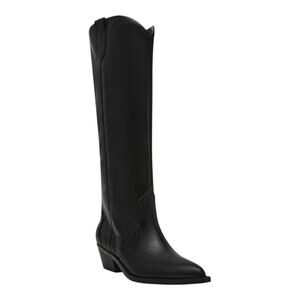 DV Dolce Vita Women's Kit Wide Calf Knee High Western Cowboy Boots Black Size 5